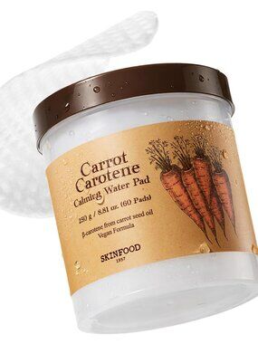 SKINFOOD Carrot Carotene Calming Water Toner Pads, 60 ct